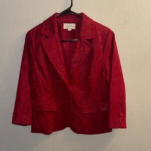 Snake Skin Print Red Women's Blazer